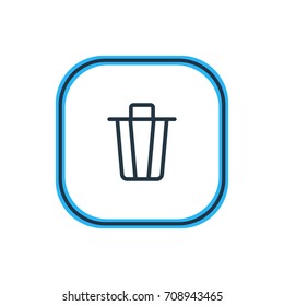 Vector Illustration Of Trash Can Outline. Beautiful Application Element Also Can Be Used As Garbage Container Element.