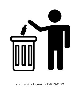 ilustración vectorial de un cubo de basura, perfecto para advertencias de basura, etc