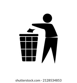 vector illustration of a trash can, perfect for littering warnings, etc