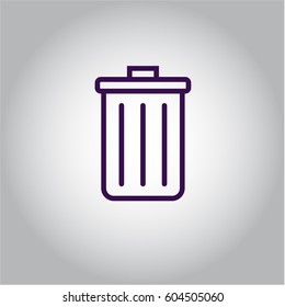 Vector illustration of Trash can symbol
