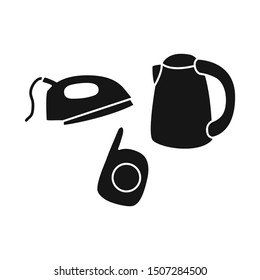 Vector illustration of trash and e-waste symbol. Graphic of trash and recycle stock symbol for web.