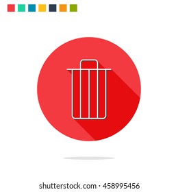 Vector illustration of trash icon