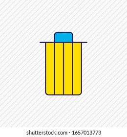 Vector illustration of trash icon colored line. Beautiful user element also can be used as trashcan icon element.