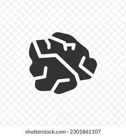 Vector illustration of trash paper icon in dark color and transparent background(png).