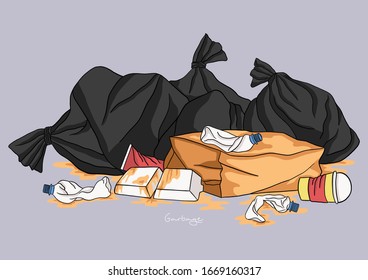 Vector Illustration of Trash Pile / Garbage