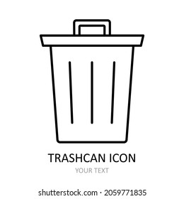 Vektorgrafik mit Trashcan-Symbol. Rahmensymbol.