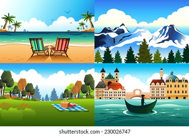 A vector illustration of travel background