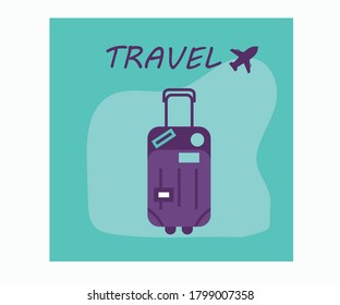 Vector Ilustración de la bolsa de viaje, texto de viaje