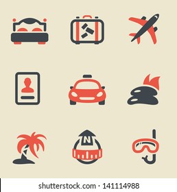 Vector illustration of travel black and red on light background