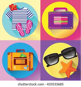 The vector illustration "travel collection flat icon" for design