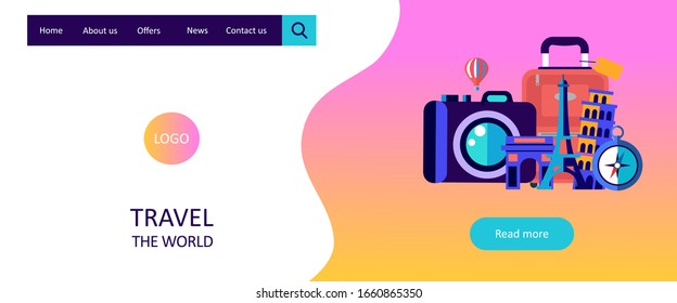 vector illustration travel concept for landing page, web, ui, banner, flyer, poster, template, background