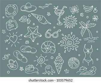Vector illustration of Travel doodles set