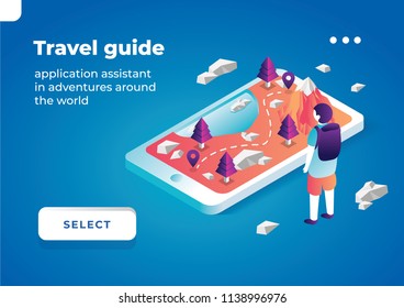 Vector Illustration Of Travel Guide App