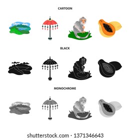 Vector illustration of  and travel icon. Collection of  and traditional stock symbol for web.