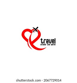 vector illustration of travel icon, love and plane vector