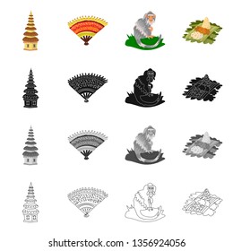 Vector illustration of  and travel icon. Set of  and traditional stock symbol for web.