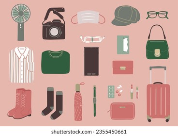 Vector illustration of travel icon set.
