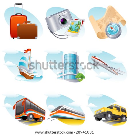 Vector illustration - travel icon set