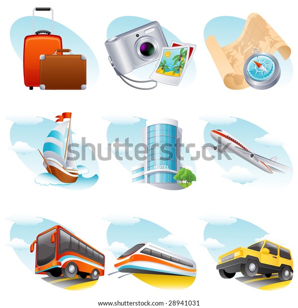 Vector illustration -
travel icon set
