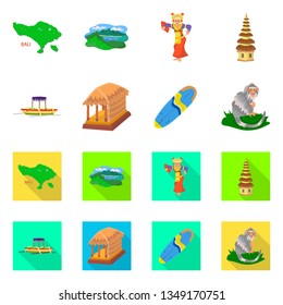 Vector illustration of  and travel logo. Collection of  and traditional stock vector illustration.