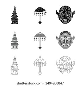 Vector illustration of  and travel logo. Collection of  and traditional vector icon for stock.