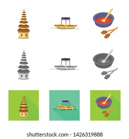 Vector illustration of and travel logo. Collection of and traditional stock symbol for web.
