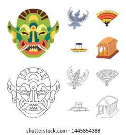 Vector illustration of and travel logo. Collection of and traditional stock vector illustration.