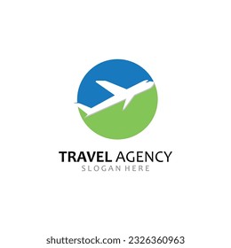 Vektorgrafik Travel Logo Design. Logo-Symbol für das Flugzeug oder die Reiseagentur.