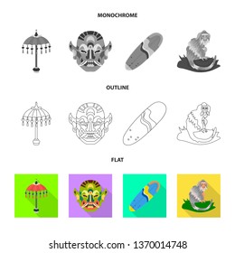 Vector illustration of  and travel logo. Set of  and traditional stock vector illustration.