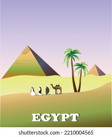 Cartel de viaje ilustrado por vectores Egipto