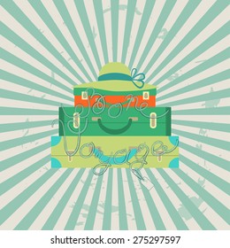 Vector illustration of travel poster. Retro style.