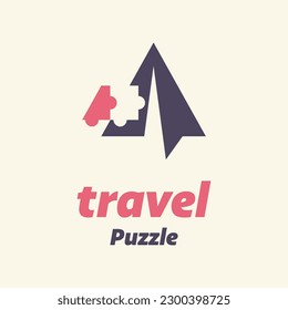 Vector illustration of a travel with a puzzle piece on the side.