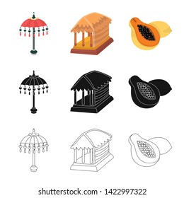 Vector illustration of  and travel sign. Set of  and traditional stock vector illustration.