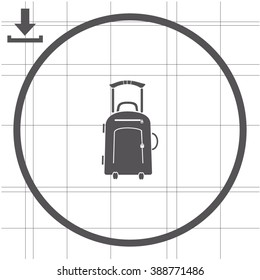Vector illustration with travel suitcase.