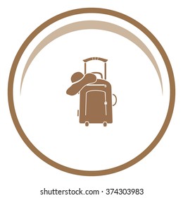 Vector illustration with travel suitcase and beach hat.