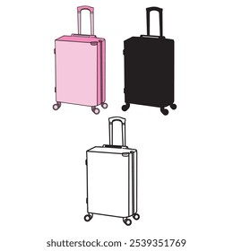 Ilustración vectorial de una maleta de viaje en un estilo sencillo