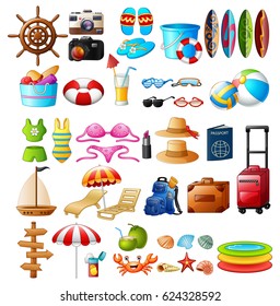 Vector illustration of Travel and Summer holiday icon set