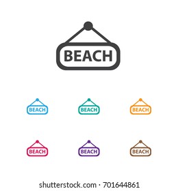Vector Illustration Of Travel Symbol On Beach Icon. Premium Quality Isolated Plage Element In Trendy Flat Style.