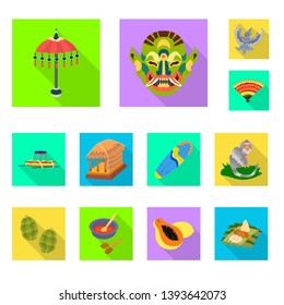 Vector illustration of travel and tourism logo. Set of travel and island stock symbol for web.