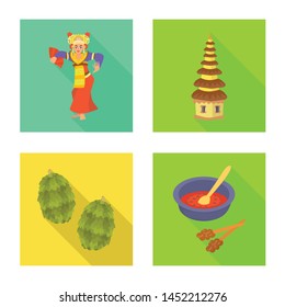 Vector illustration of travel and tourism symbol. Set of travel and island stock symbol for web.