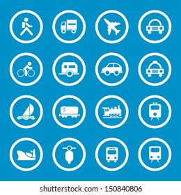 Vector Illustration Of Travel And Transportation Icons.