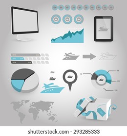 Vector illustration of travel and vacation icons