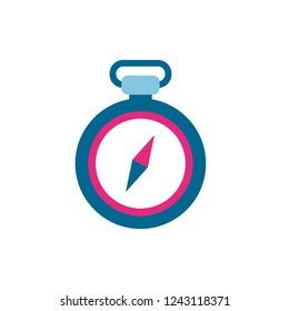 Vector illustration of traveling compas in simple flat style