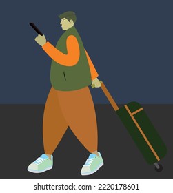 ilustración vectorial con hombres itinerantes