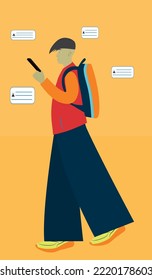 vector illustration with traveling men