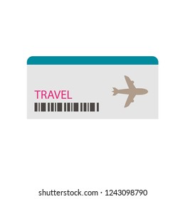 Vector illustration of traveling ticket in simple flat style