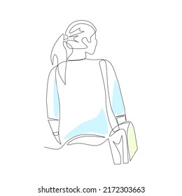 Vector illustration of traveling woman