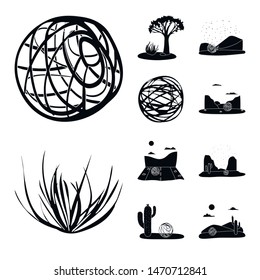 Vector illustration of travelling and environment logo. Set of travelling and america stock symbol for web.