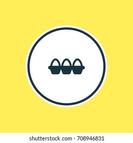 Vector Illustration Of Tray Of Eggs Outline. Beautiful Eating Element Also Can Be Used As Container Element.