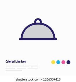 Vector illustration of tray icon colored line. Beautiful hobby element also can be used as cooking icon element.